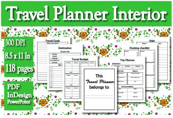Download KDP Travel Planner Interior - Travel planner Collection