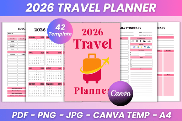 Download 2026 Travel Planner Kdp Interior - Travel planner Collection