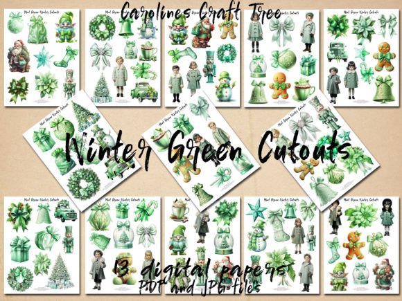 Download Mint Green Christmas Winter Cutouts - Cutouts Collection