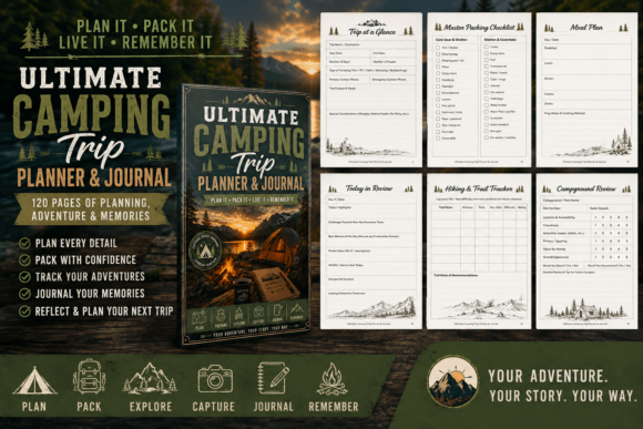 Download Ultimate Camping Trip Planner &amp; Journal - Premium Bundle