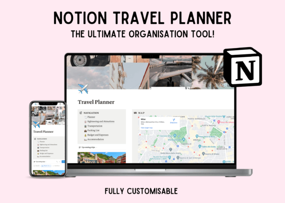 Download Notion Travel Planner Dashboard Template - Travel planner Collection