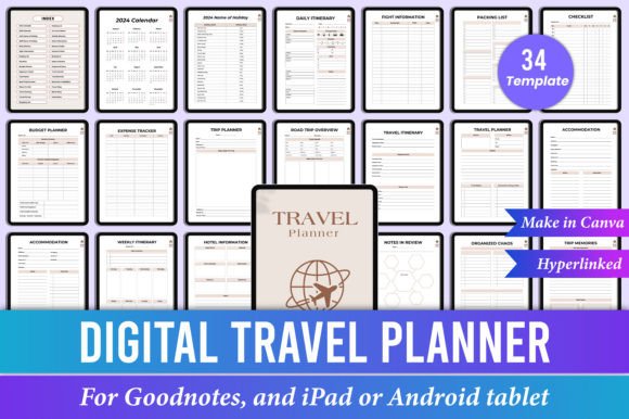 Download Digital Travel Planner for Ipad Canva - Travel planner Collection