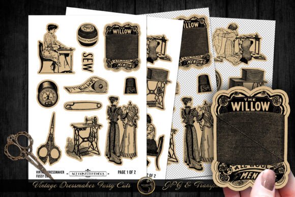 Download Vintage Dressmaker Fussy Cut Sheets II - Fussy cut sheets Collection