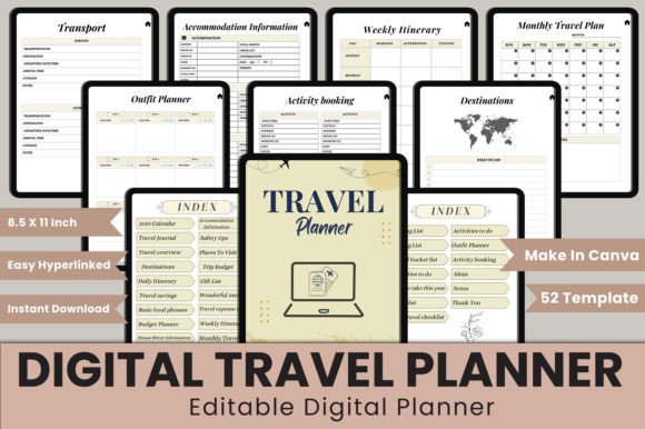 Download Digital Travel Planner Canva Interior - Travel planner Collection