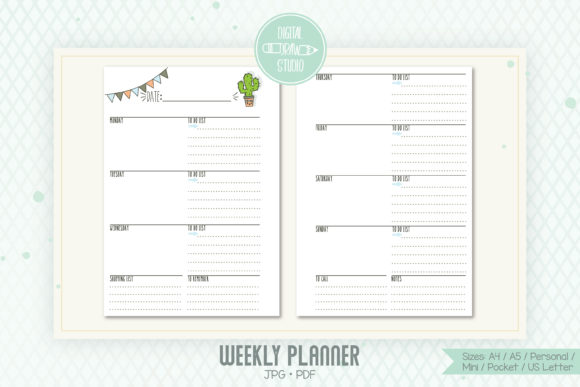 Download Weekly Planner Organizer, Digital Agenda - Agenda Collection