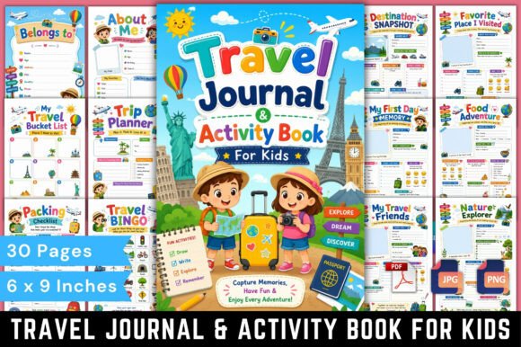 Download Travel Journal &amp; Activity Book for Kids - Premium Resources