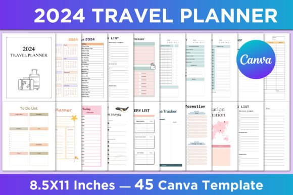 Download 2024 Travel Planner Canva Interior - Travel planner Collection