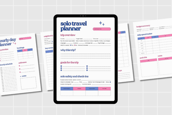 Download Solo Travel Planner Printable PDF - Travel planner Collection