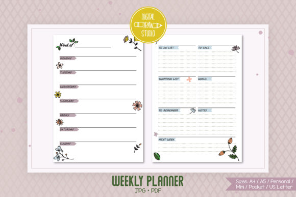 Download Weekly Planner Organizer, Digital Agenda - Agenda Collection