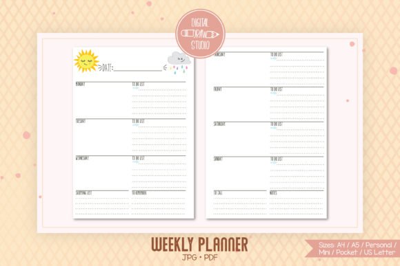 Download Weekly Planner Organizer, Digital Agenda - Agenda Collection